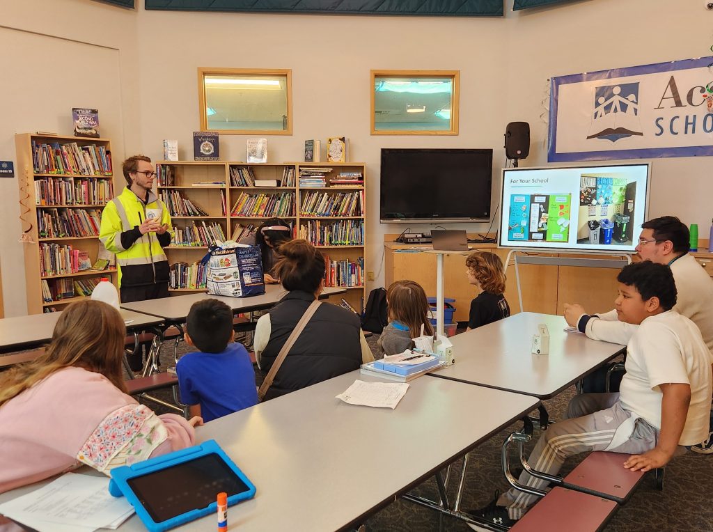 Volunteer with students
